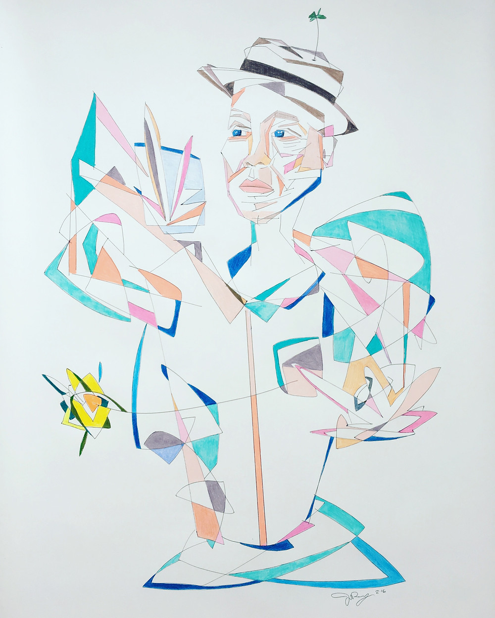 “Severt”| 36" x 24" (91.44 cm x 60.96 cm) Gouache on Wood | 2016