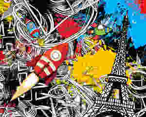 Paris 2030 Graffiti Style, Digital Work on Fuji Acrylic Panel Artist: romanho