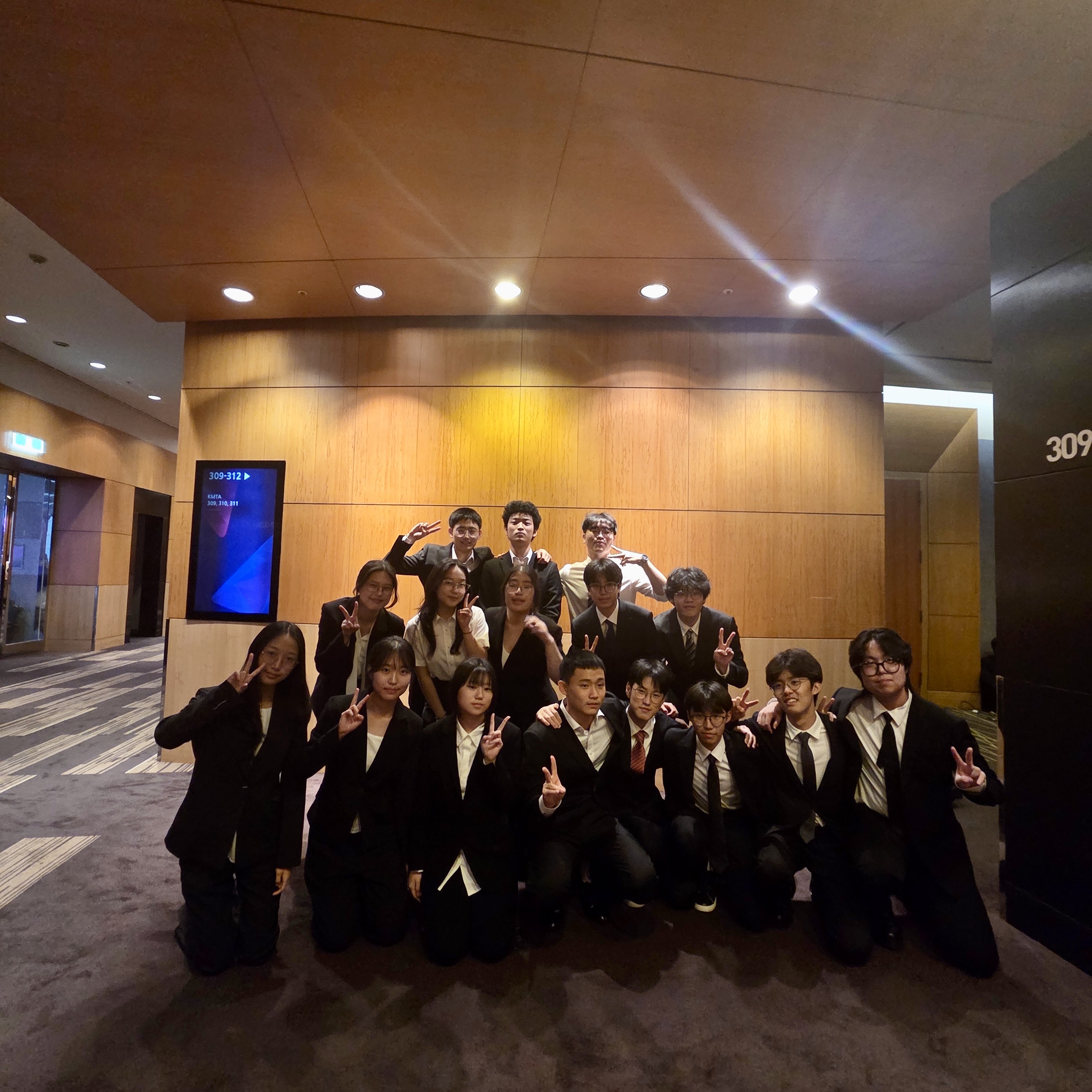Dohui Kim with the KMLA Mock Trial team at KMTA 2026