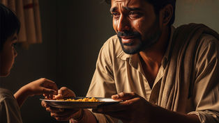 అబద్ధం చెప్పి తమ ఆకలిని దాచిన తండ్రి…