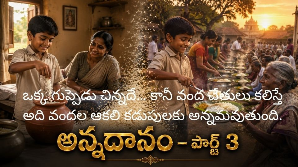 అన్నదానం – పార్ట్ 3 | ఒక గుప్పెడు బియ్యం… ఒక గ్రామం హృదయాన్ని మార్చిన కథ | మానస రెడ్డి చిచిలీ
