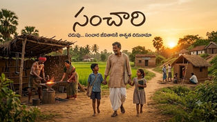 సంచార కమ్మరి కుటుంబంలోని పిల్లలను పాఠశాలకు తీసుకెళ్తున్న నారాయణ మాస్టారు.