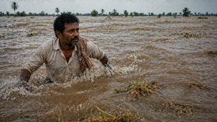 పంట పూర్తిగా నీటిలో మునిగిపోయిన దృశ్యం