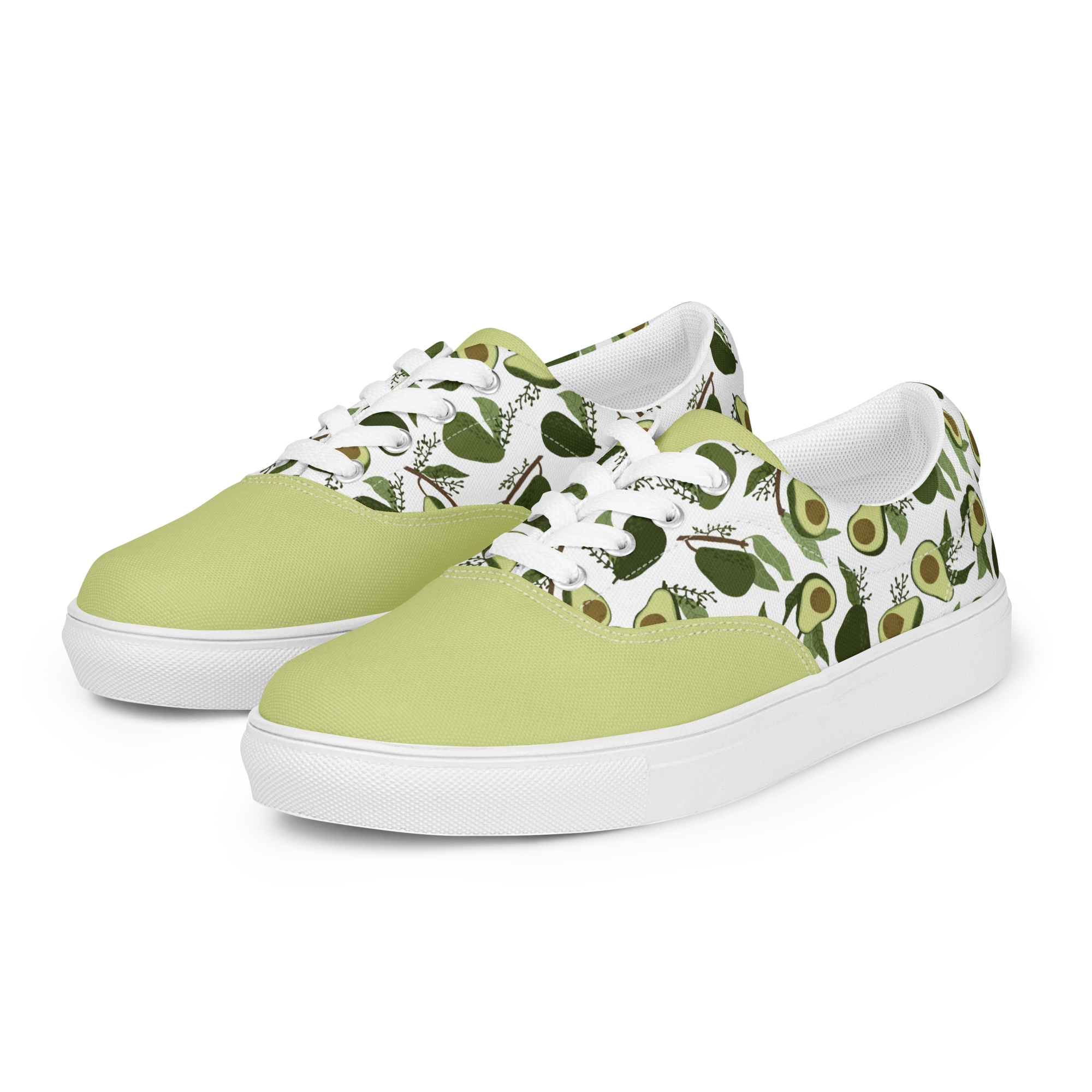 Women’s Lace-up Canvas Shoes - "Avocado Kicks"