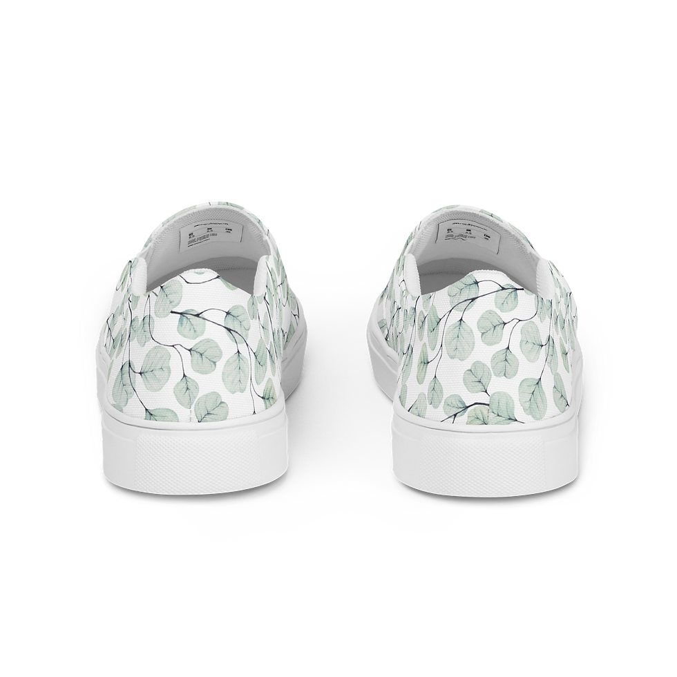Thumbnail: Women’s Slip-on Canvas Shoes - "Eucalyptus Trove"