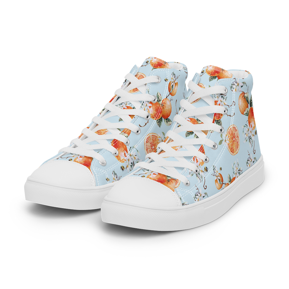 Thumbnail: Women’s High Top Canvas Shoes - "Tangerine Nectar"