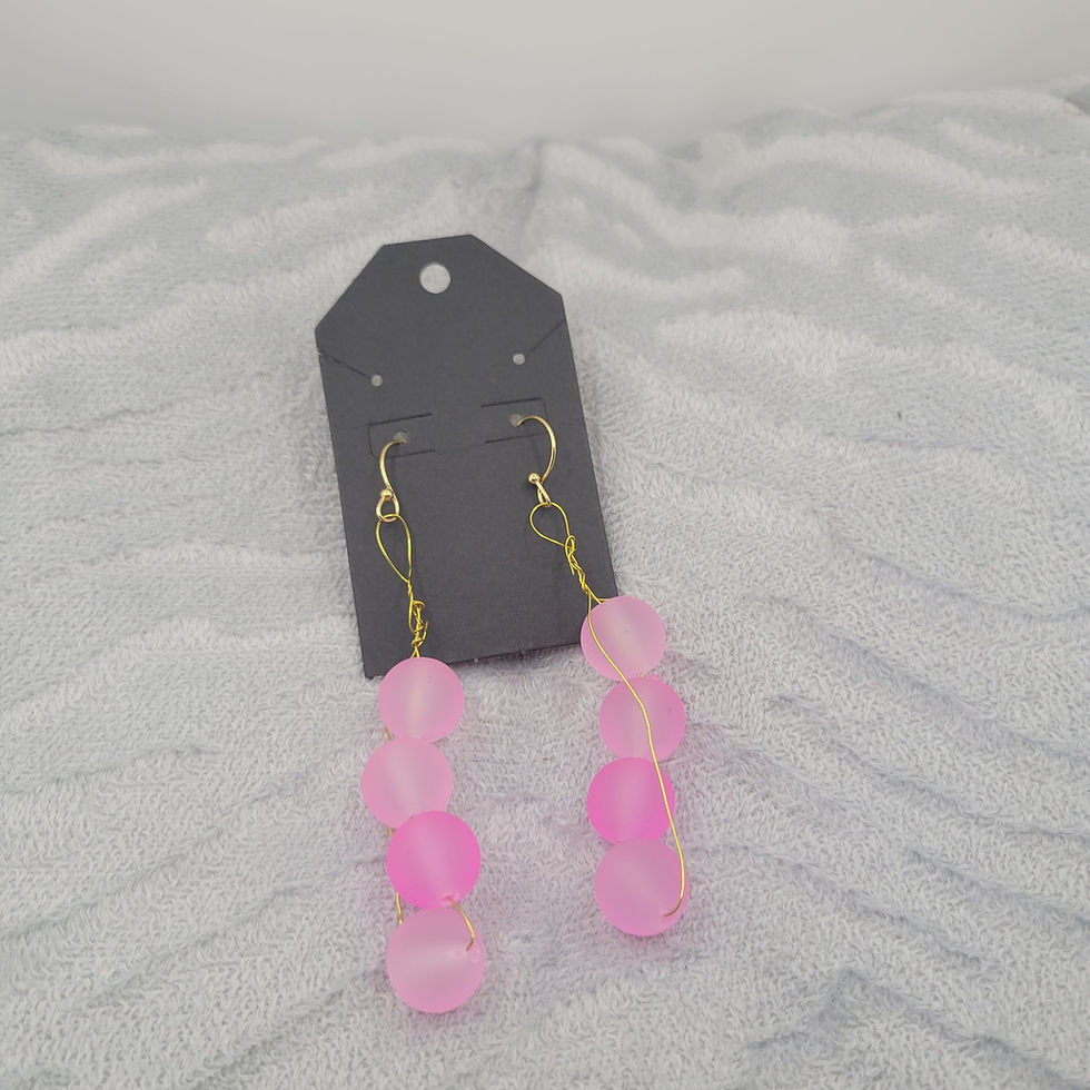 Pink and Gold Wrap Earrings