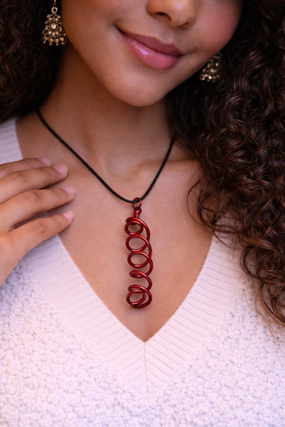 Thumbnail: Red Spiral Necklace 