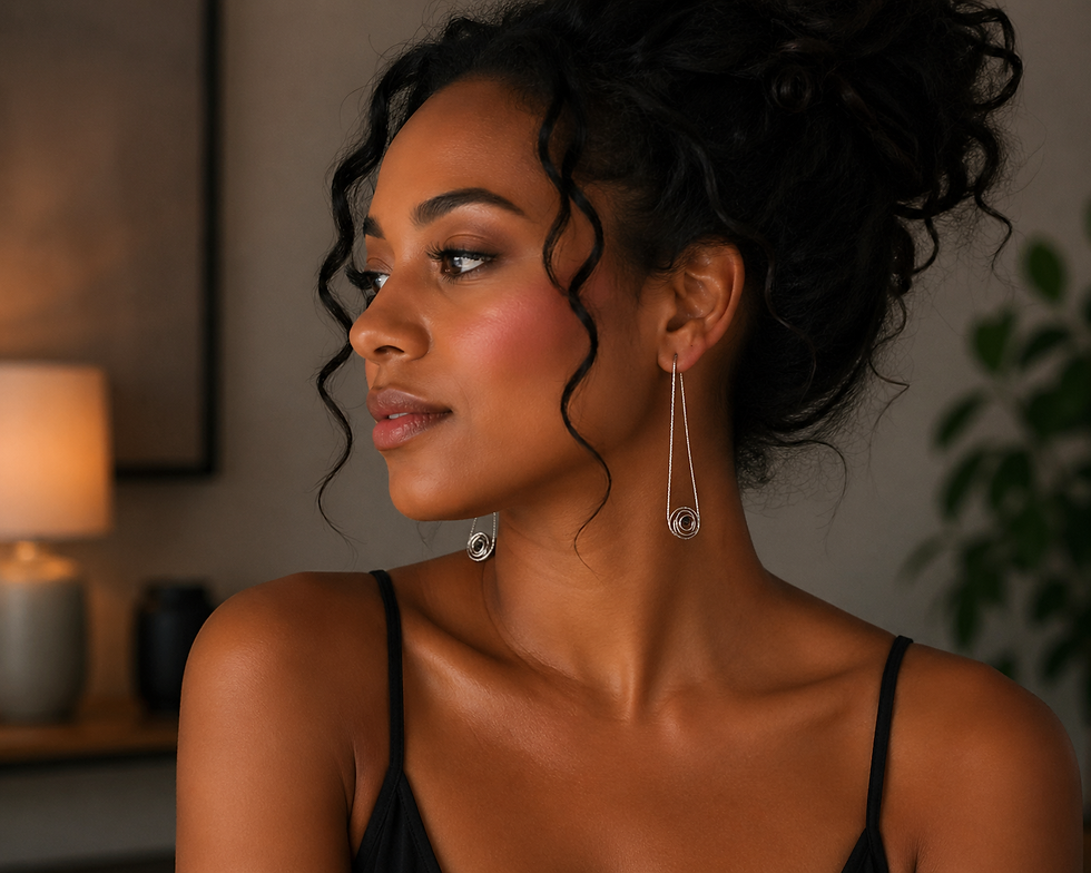 Thumbnail: Silver Small Circle Earrings 