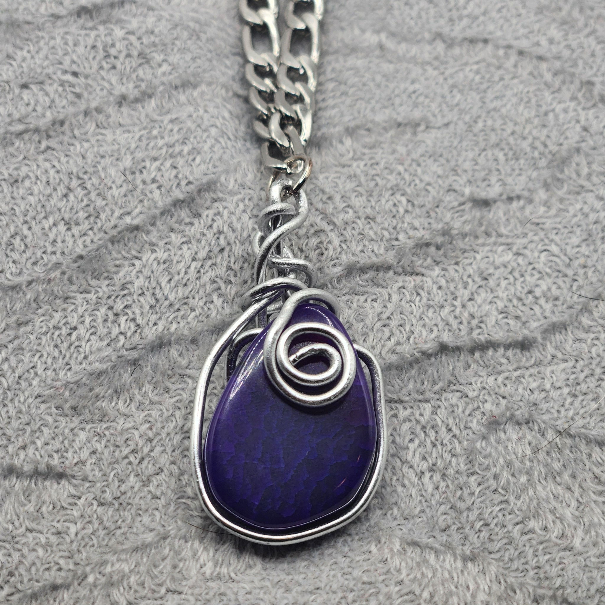 Purple Stone  Marquis Necklace