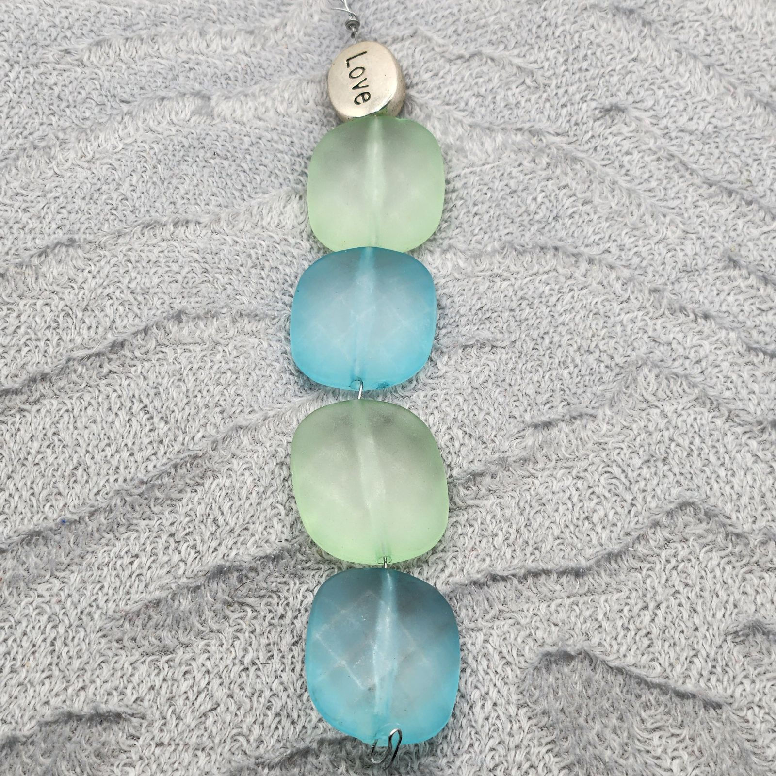 Green and Blue  Love Gem Necklace