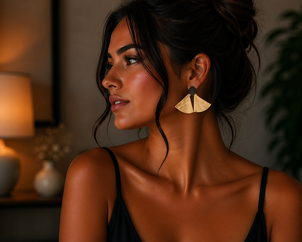 Thumbnail: Leather Fan Earrings