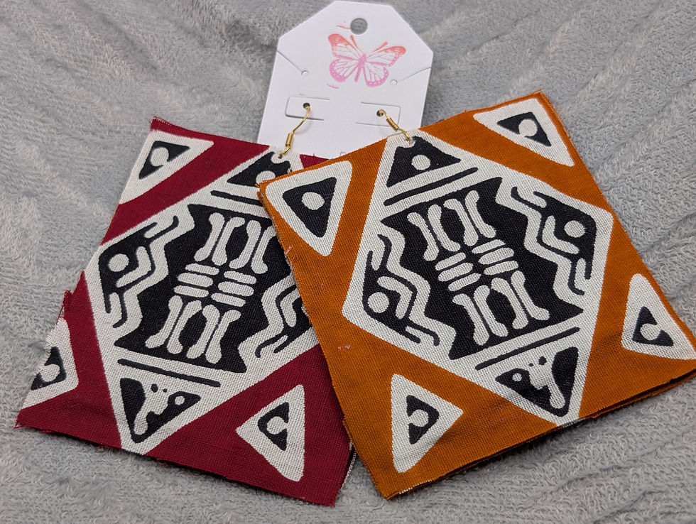 Thumbnail: Red black and Orange Diamond earrings
