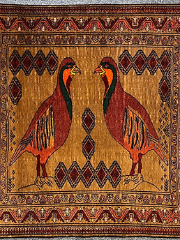 ヤマウズラ、手織り絨毯 (アフガニスタンのヘラート産)