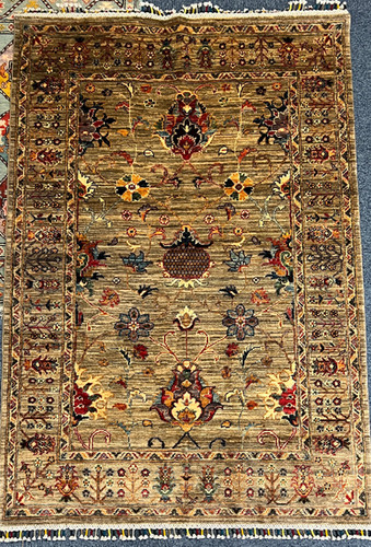 古い絨毯　草木染　絹　織物 古い絨毯 草木染 絹 織物