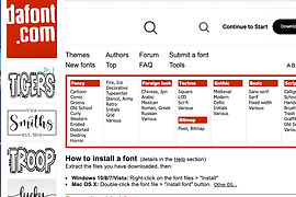 DaFont.com website layout