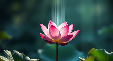 natural lotus with mystical light in nature setting.jpg