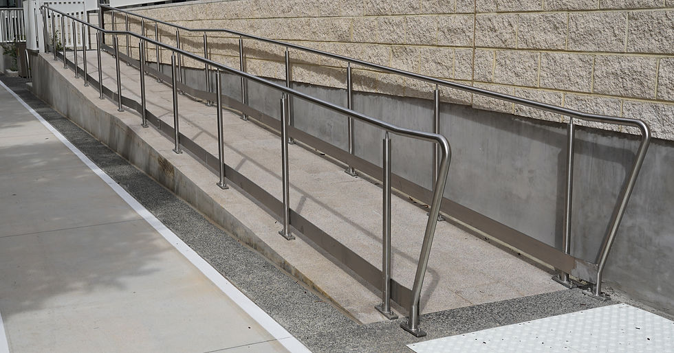 Stainless Steel Handrails on Ramp
