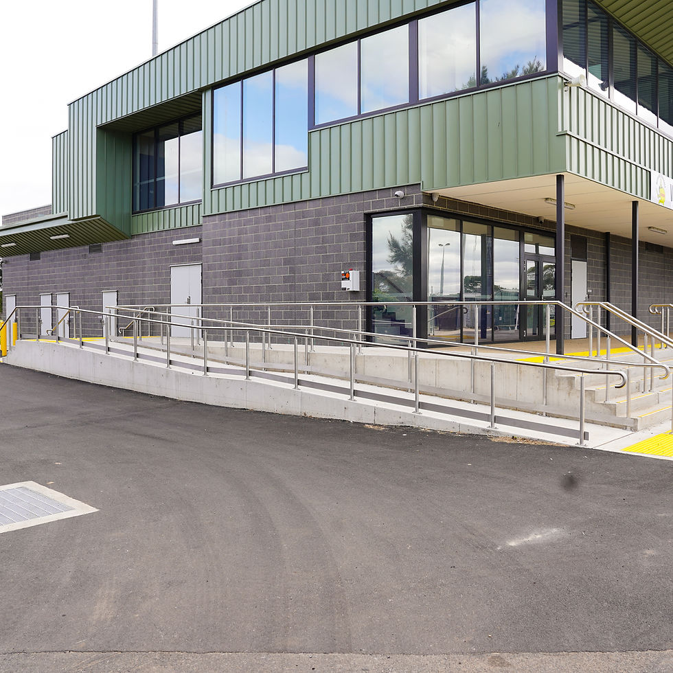 DDA compliant stainless steel handrails commercial building Australia