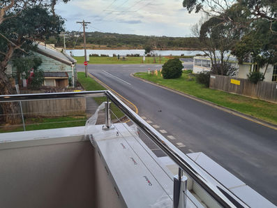 316 stainless steel post mount wire balustrade installation residential balcony waterfront views Anglesea, Victoria