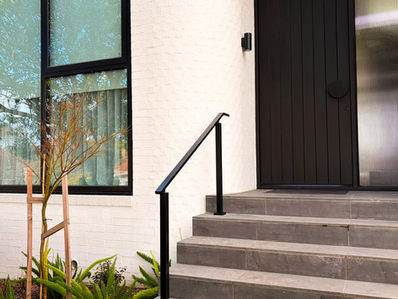 Front Entry Black Handrail on tile steps Newtown, Geelong