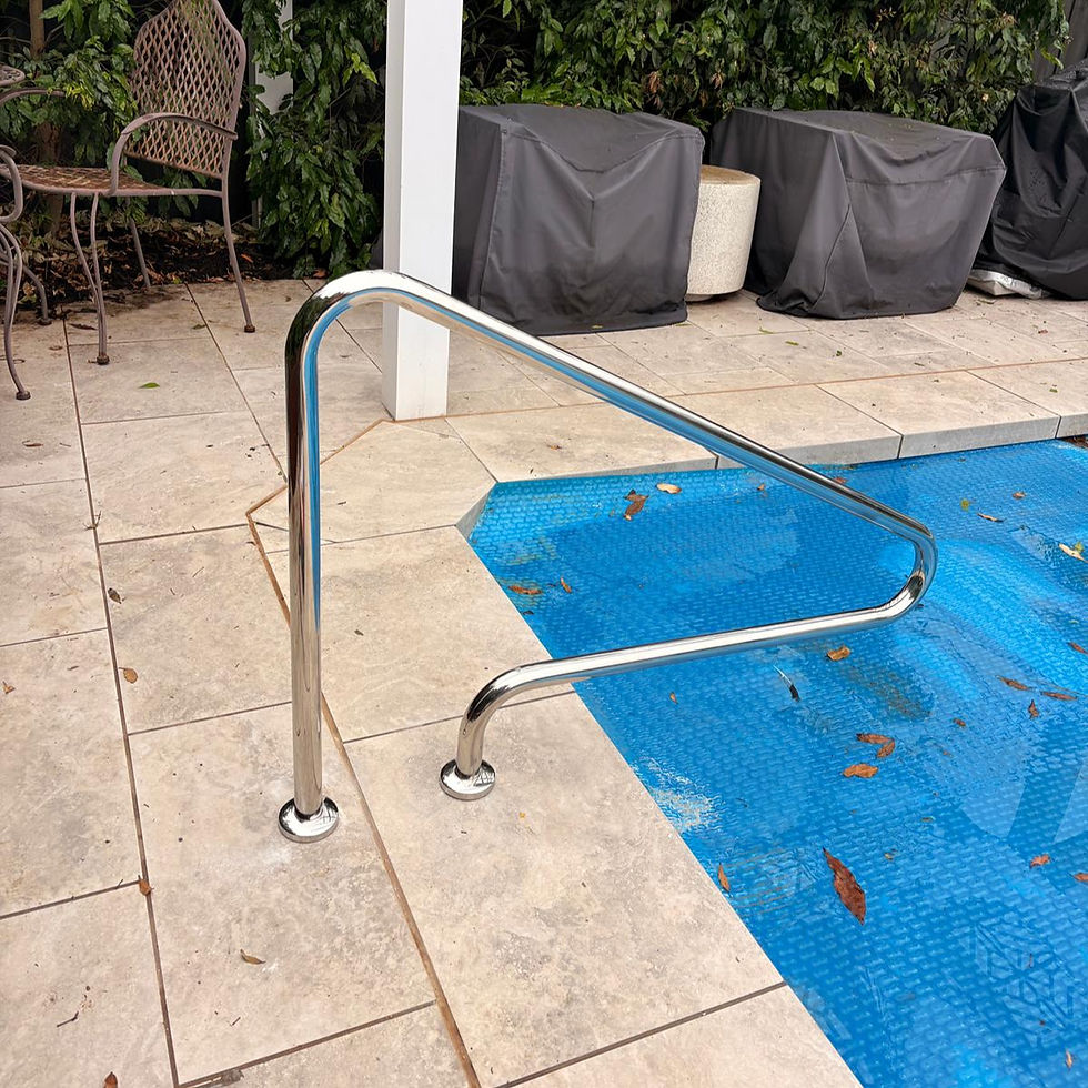 stainless steel pool handrail coastal installation Australia