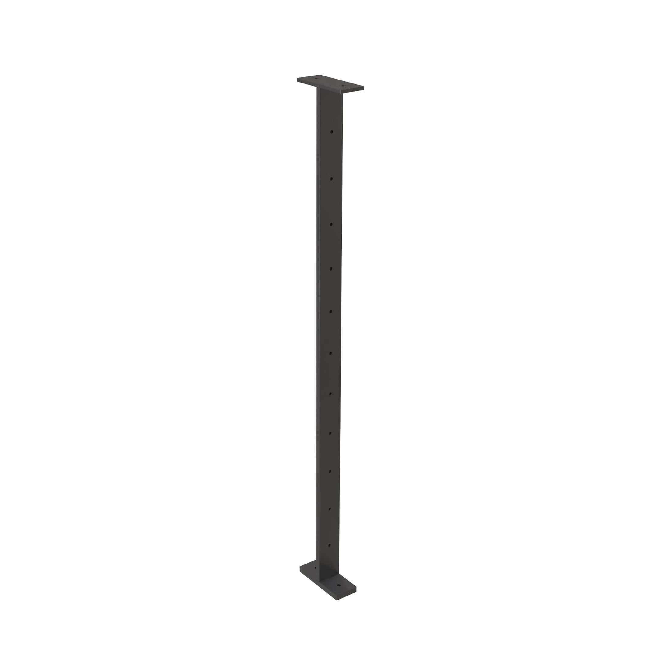 10mm welded base plate — 50x10mm wire balustrade post 316 stainless steel surface mount Powder Coat