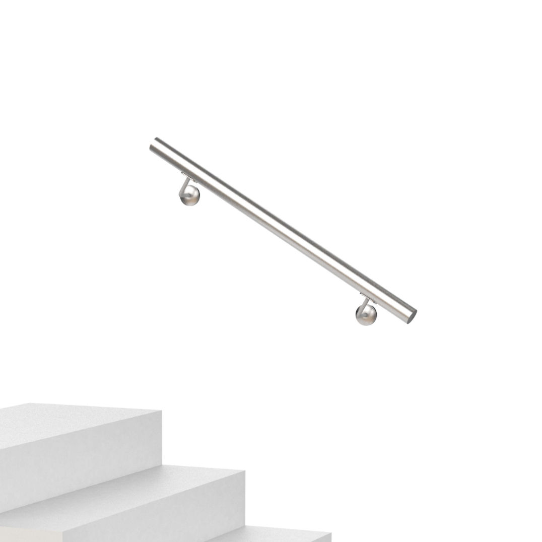 50.8mm modular wall mount handrail kit render satin 316 stainless steel