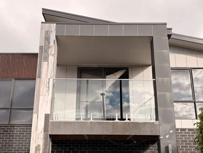 Mini post glass balustrade balcony modern residential build Highton, Geelong