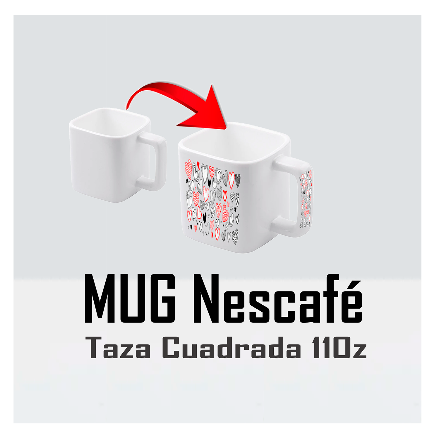 Mug Nescafé Cuadrada 11 Oz