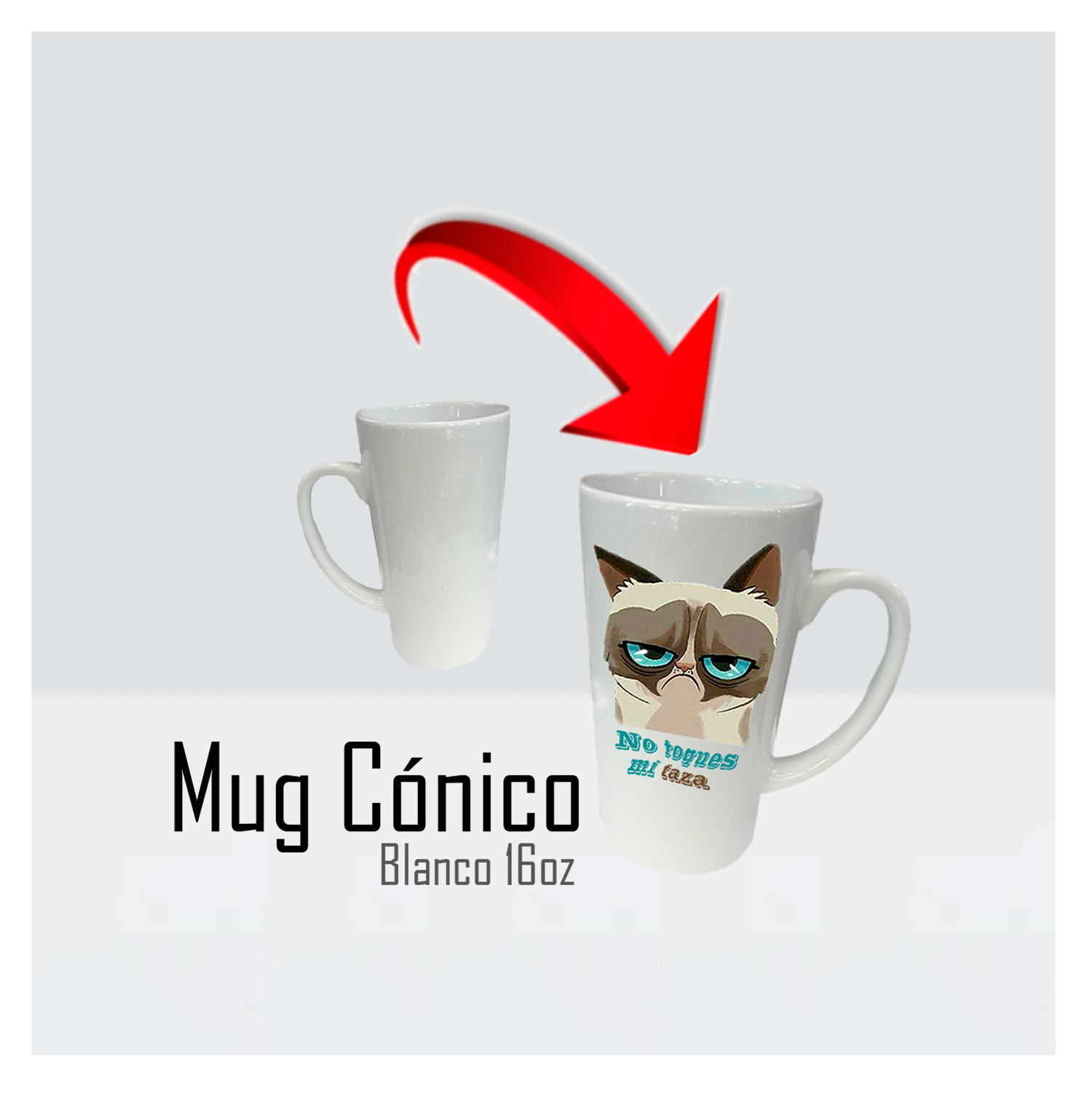Mug Cónico Blanco 16Oz