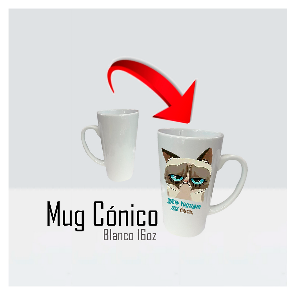 Mug Cónico Blanco 16Oz