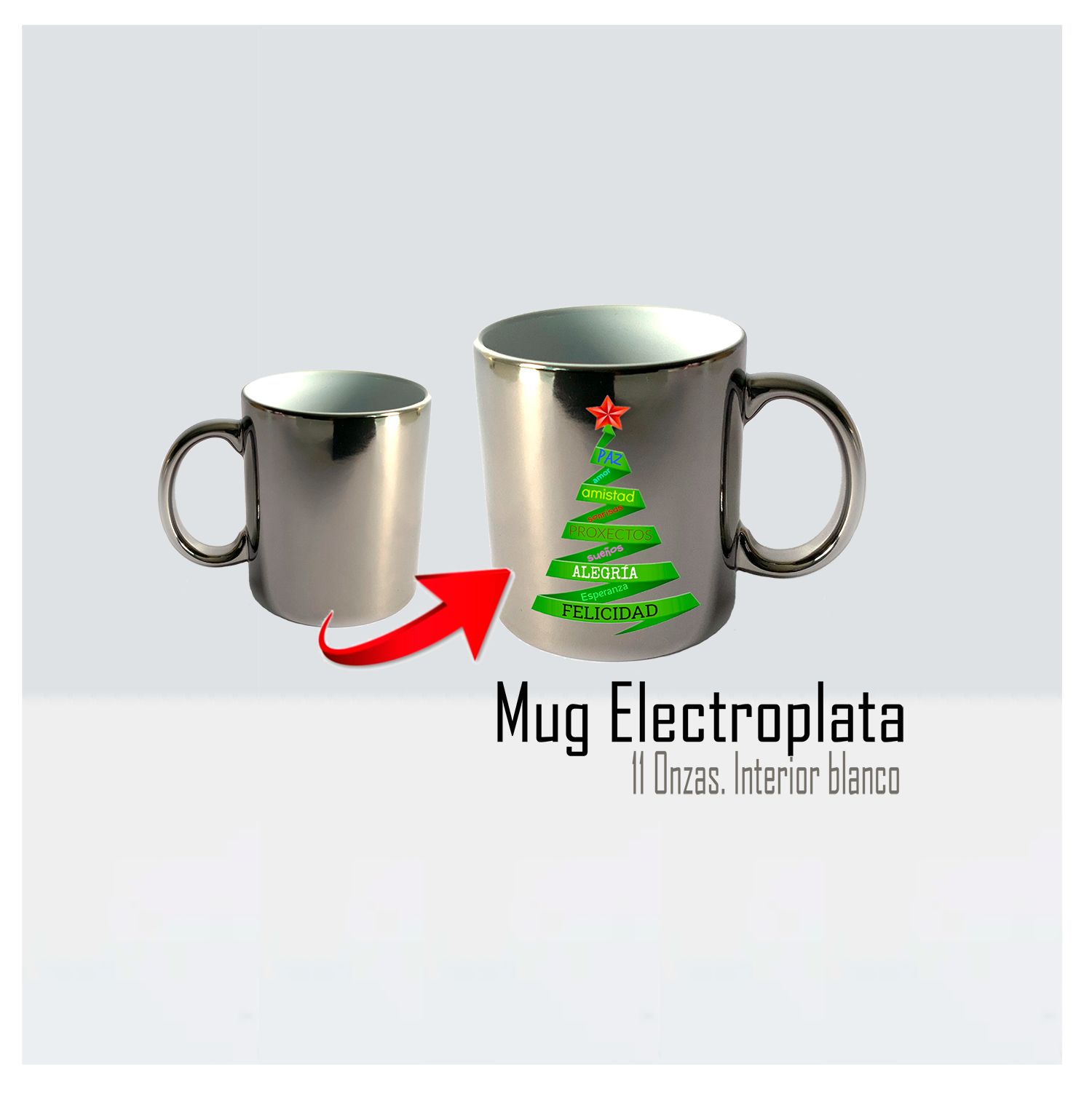 Mug Electroplata Redondo 11Oz
