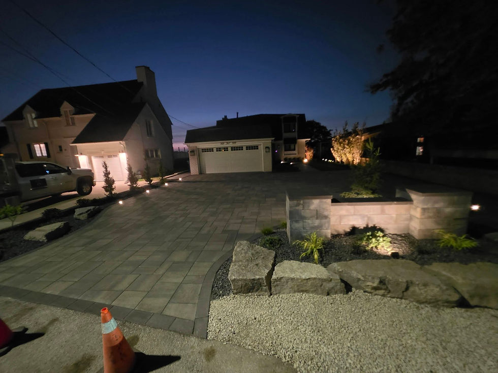 night time view driveway