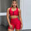 Miniatura: CONJUNTO RIB SHORT TOP CIERRE - ROJO