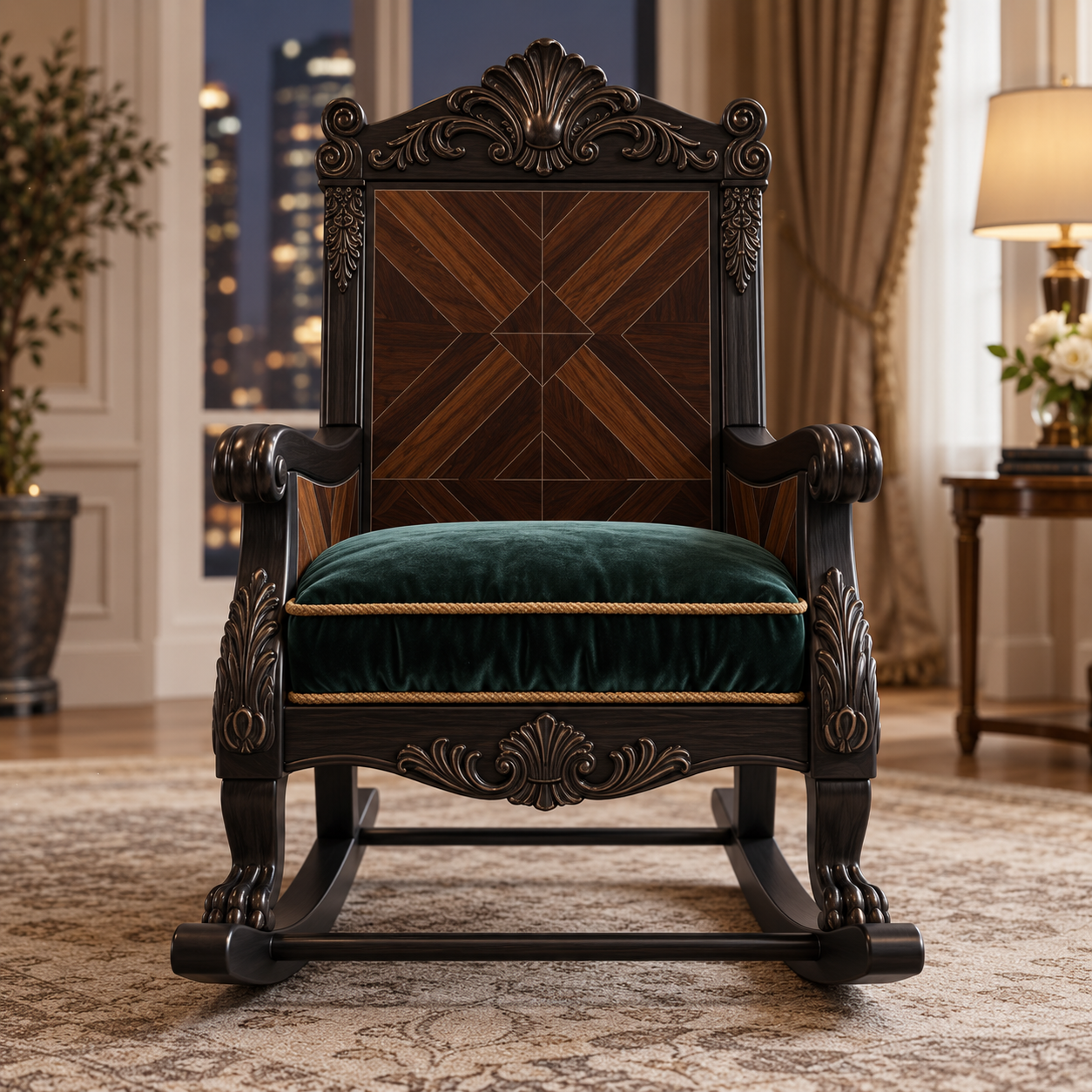 Baroque Parquetry Rocking Chair