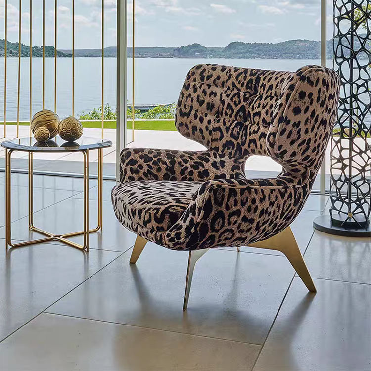 Thumbnail: Italian Light Luxury Leopard Print Leisure Chair
