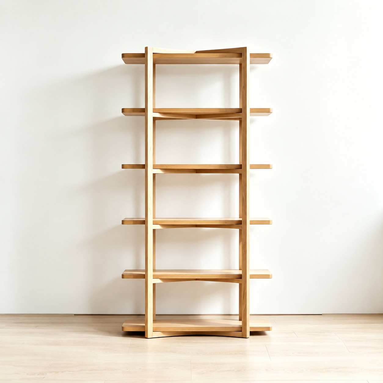 Multi-Tier Open Wood Bookcase