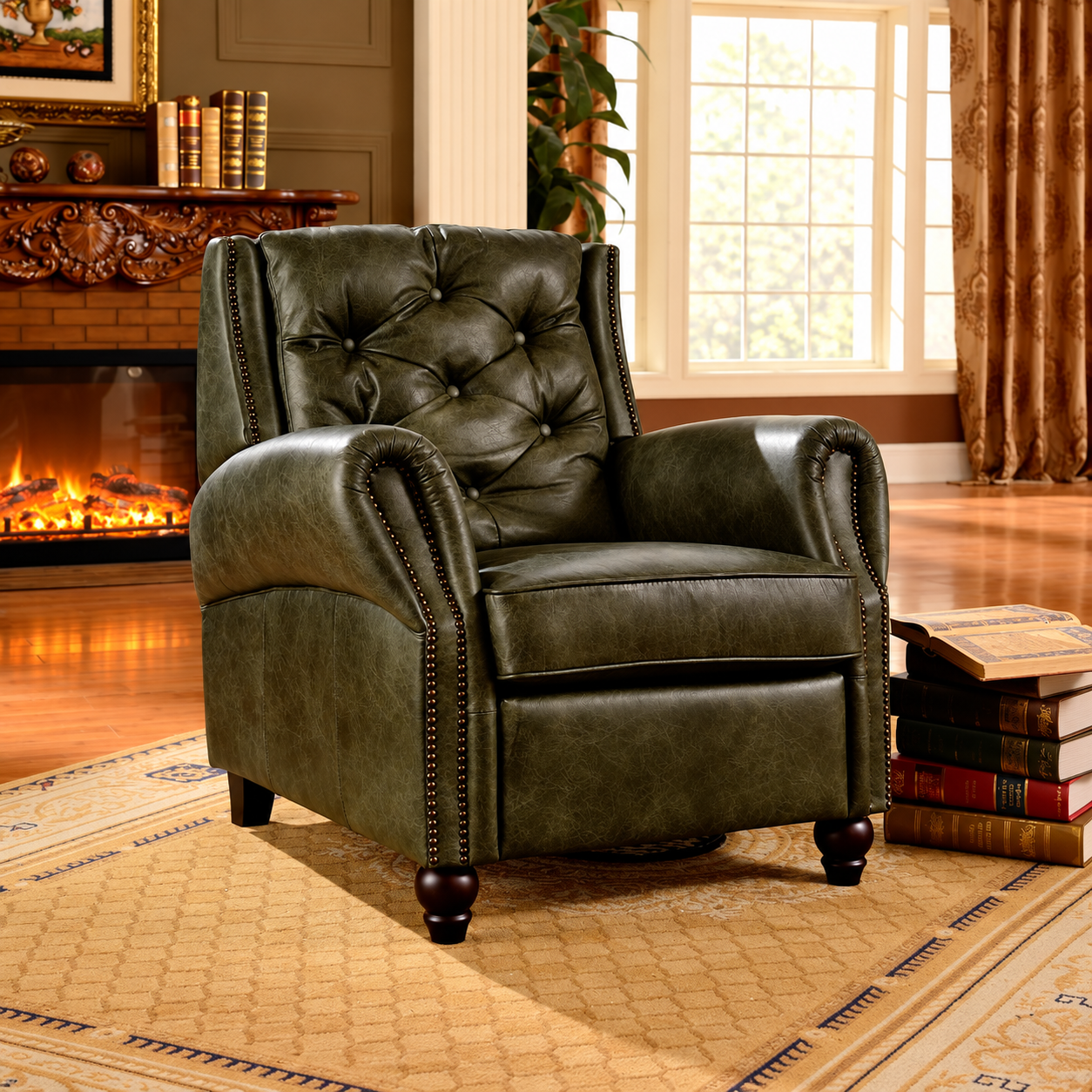 Classic Tufted Leather Armchair