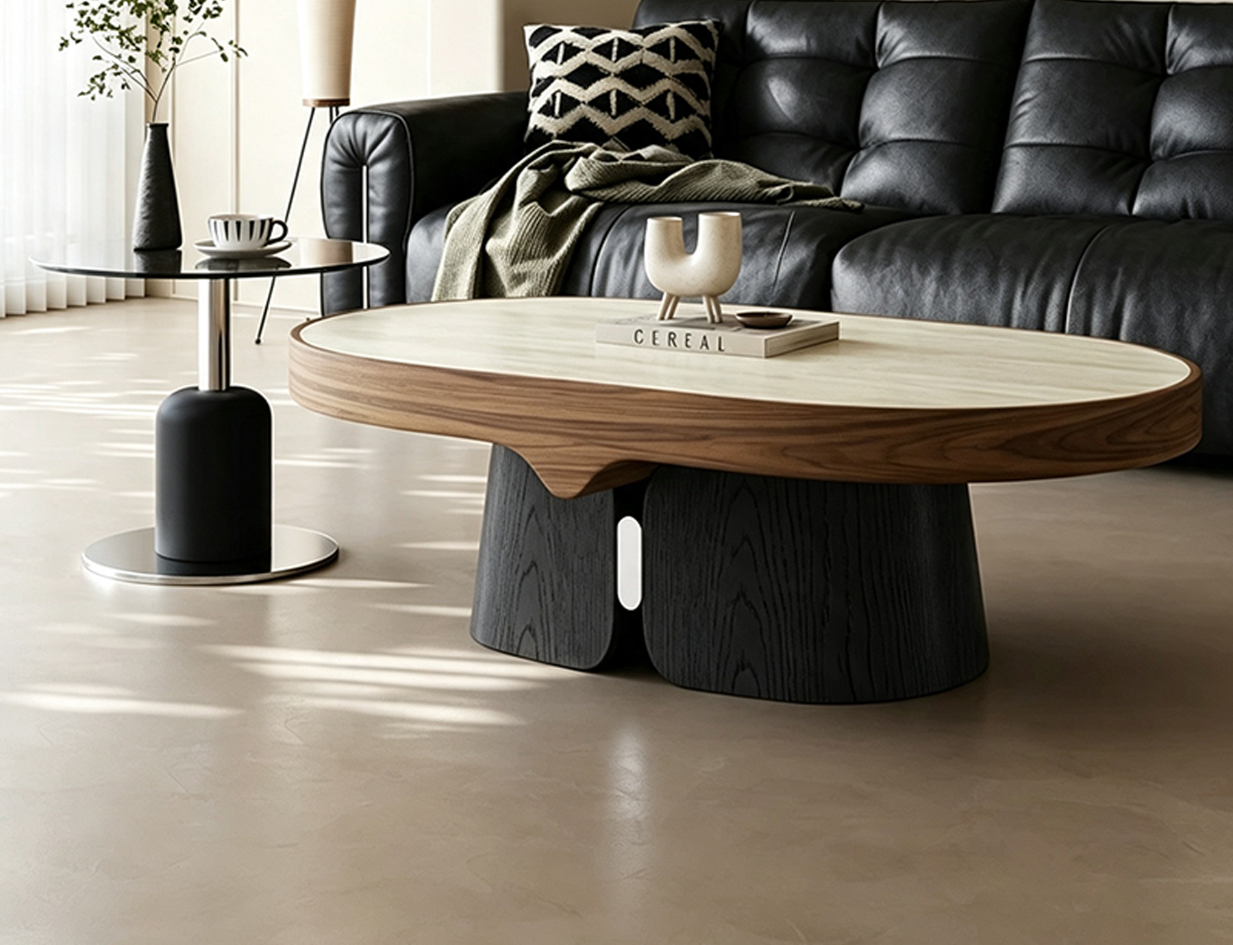 Modern Oval Coffee Table Set