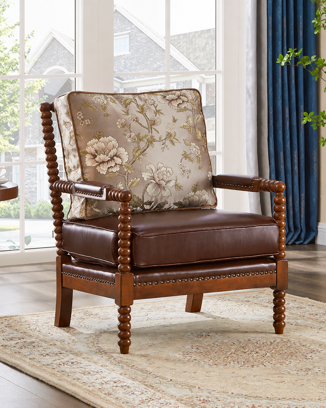 Solid Wood Designer Pearl Leisure Chair