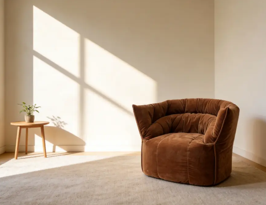 Modern Minimalist Nordic Velvet Leisure Lazy Sofa Chair