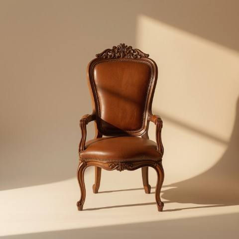 Baroque High-Back Carved Wood Dining Chair