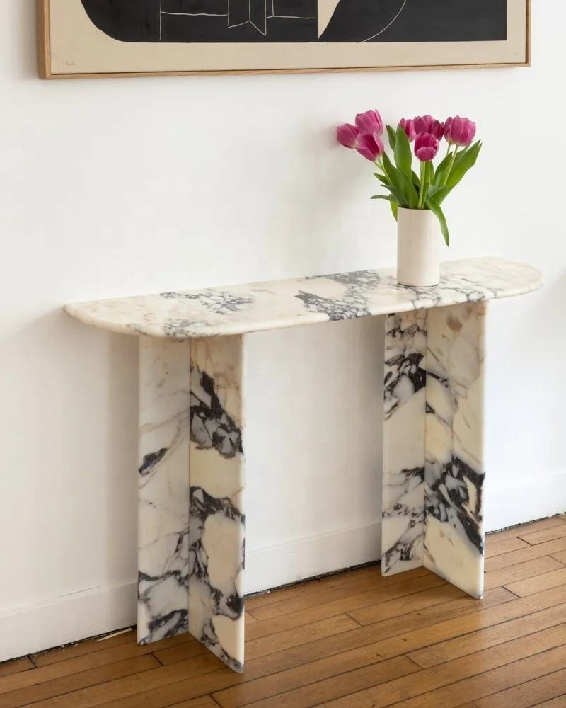 Calacatta Marble Slab Console Table