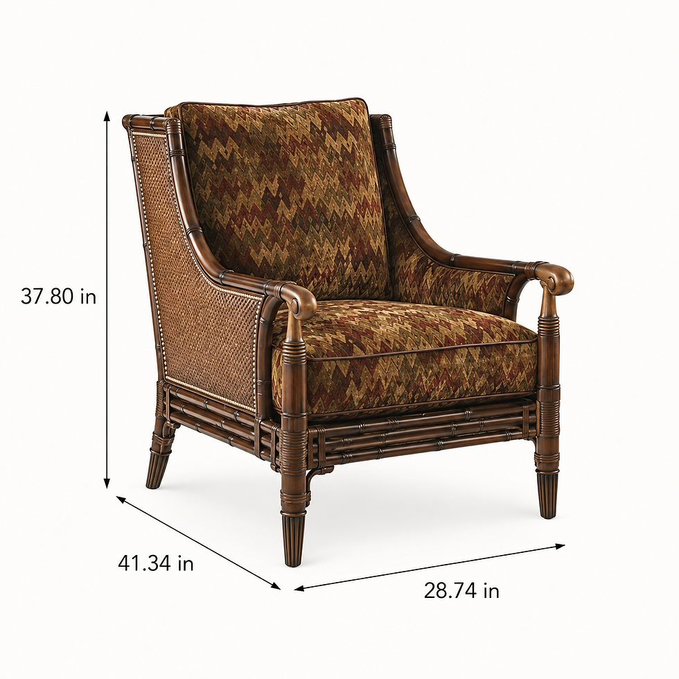 Thumbnail: Solid Wood Lounge Chair, Rattan Woven Accent Chair for Living Room