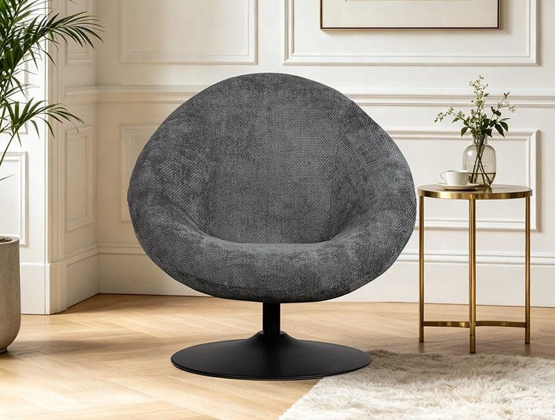 Modern Accent Revolving Barrel Lounge Chair