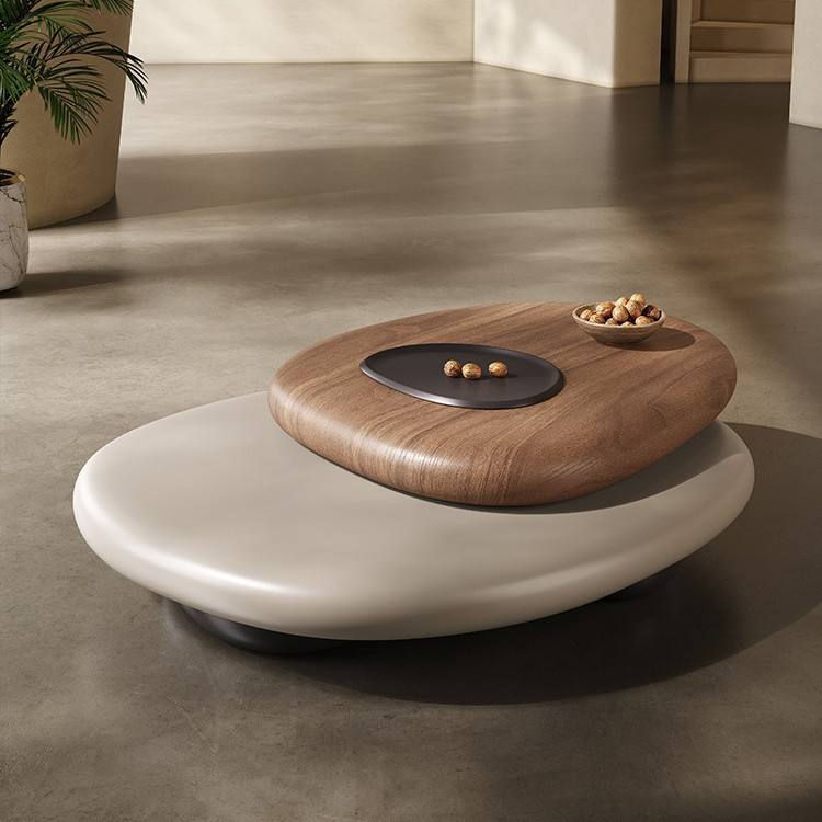 Modern Rotatable Irregular Wooden Center Table