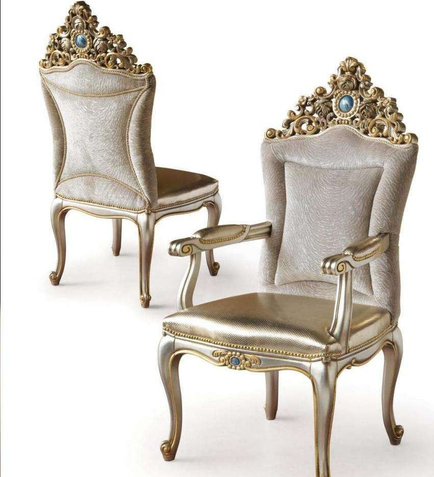 French Style Ornate Carved Armchair
