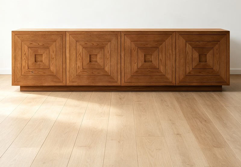 Geometric Wooden TV Stand