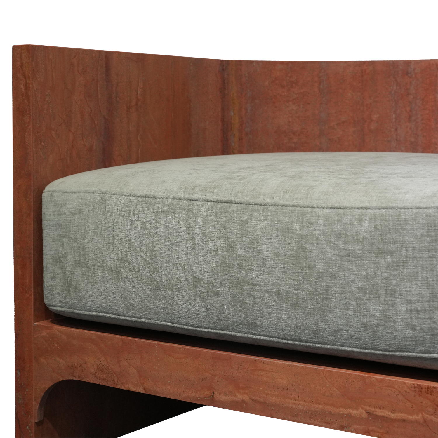 Rosso Levanto Marble One-Seat Accent Sofa